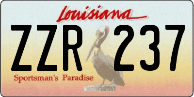 LA license plate ZZR237