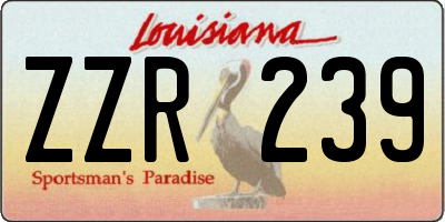 LA license plate ZZR239