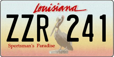 LA license plate ZZR241