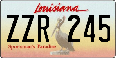 LA license plate ZZR245
