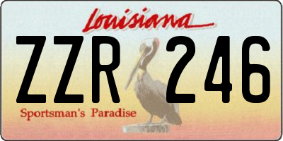 LA license plate ZZR246