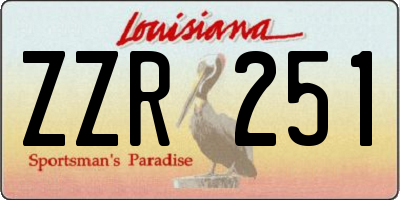 LA license plate ZZR251