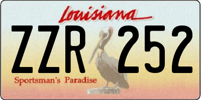 LA license plate ZZR252