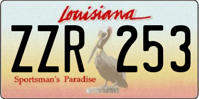 LA license plate ZZR253