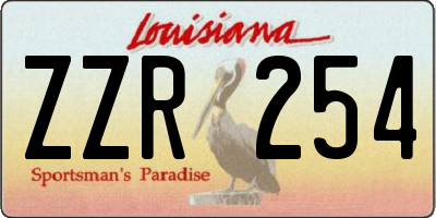 LA license plate ZZR254