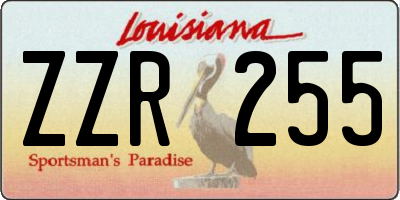 LA license plate ZZR255