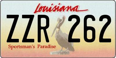 LA license plate ZZR262