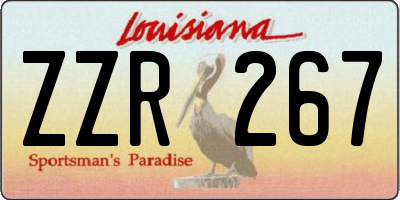 LA license plate ZZR267