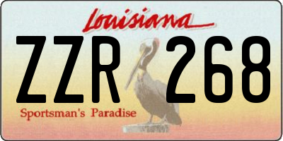 LA license plate ZZR268