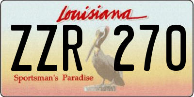 LA license plate ZZR270