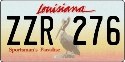 LA license plate ZZR276