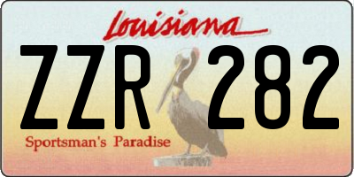 LA license plate ZZR282