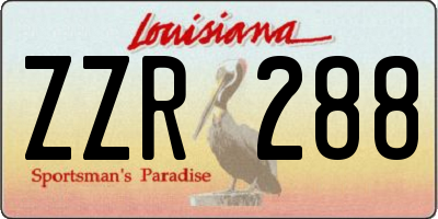 LA license plate ZZR288