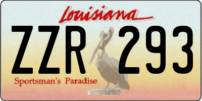 LA license plate ZZR293