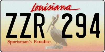 LA license plate ZZR294