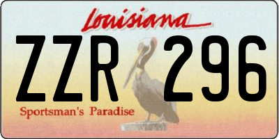LA license plate ZZR296