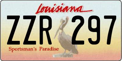 LA license plate ZZR297