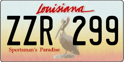 LA license plate ZZR299