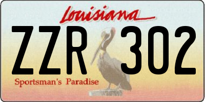 LA license plate ZZR302