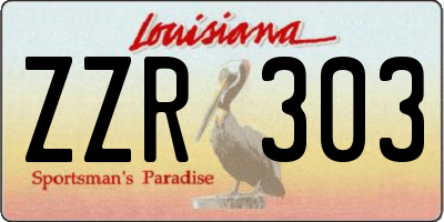 LA license plate ZZR303