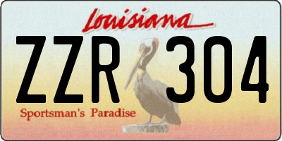 LA license plate ZZR304