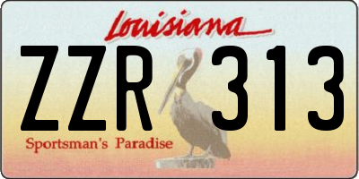 LA license plate ZZR313
