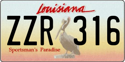 LA license plate ZZR316