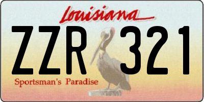 LA license plate ZZR321