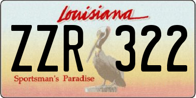 LA license plate ZZR322