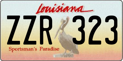 LA license plate ZZR323