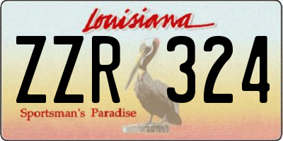 LA license plate ZZR324