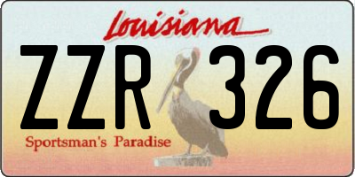 LA license plate ZZR326