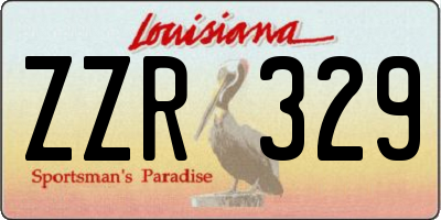 LA license plate ZZR329