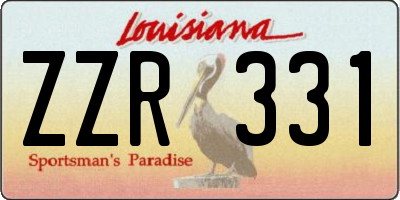 LA license plate ZZR331
