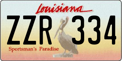 LA license plate ZZR334