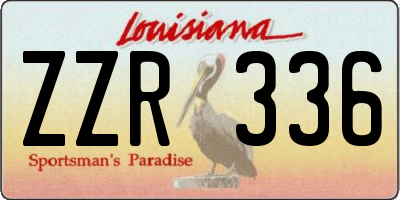 LA license plate ZZR336