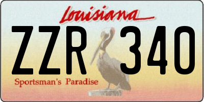 LA license plate ZZR340