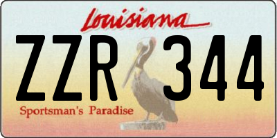 LA license plate ZZR344