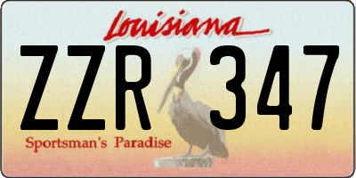 LA license plate ZZR347