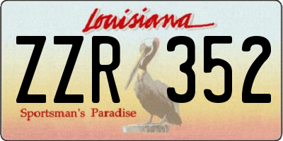LA license plate ZZR352