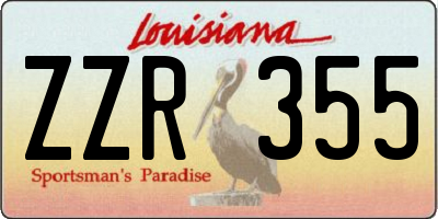 LA license plate ZZR355