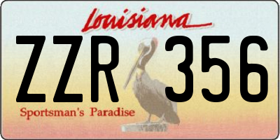 LA license plate ZZR356