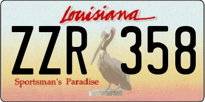 LA license plate ZZR358