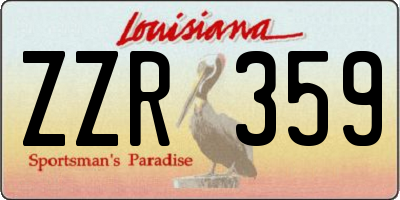 LA license plate ZZR359