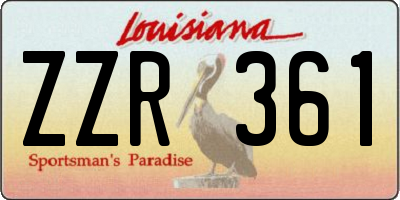 LA license plate ZZR361