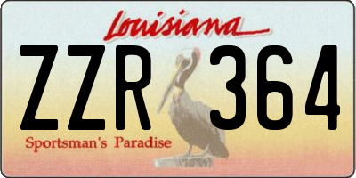 LA license plate ZZR364