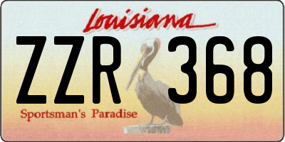 LA license plate ZZR368