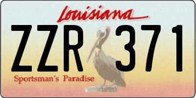 LA license plate ZZR371