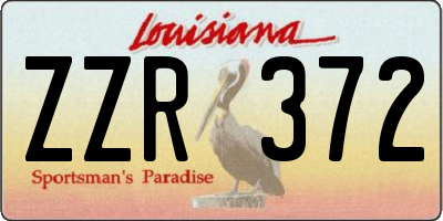 LA license plate ZZR372
