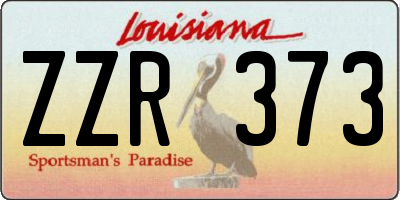 LA license plate ZZR373